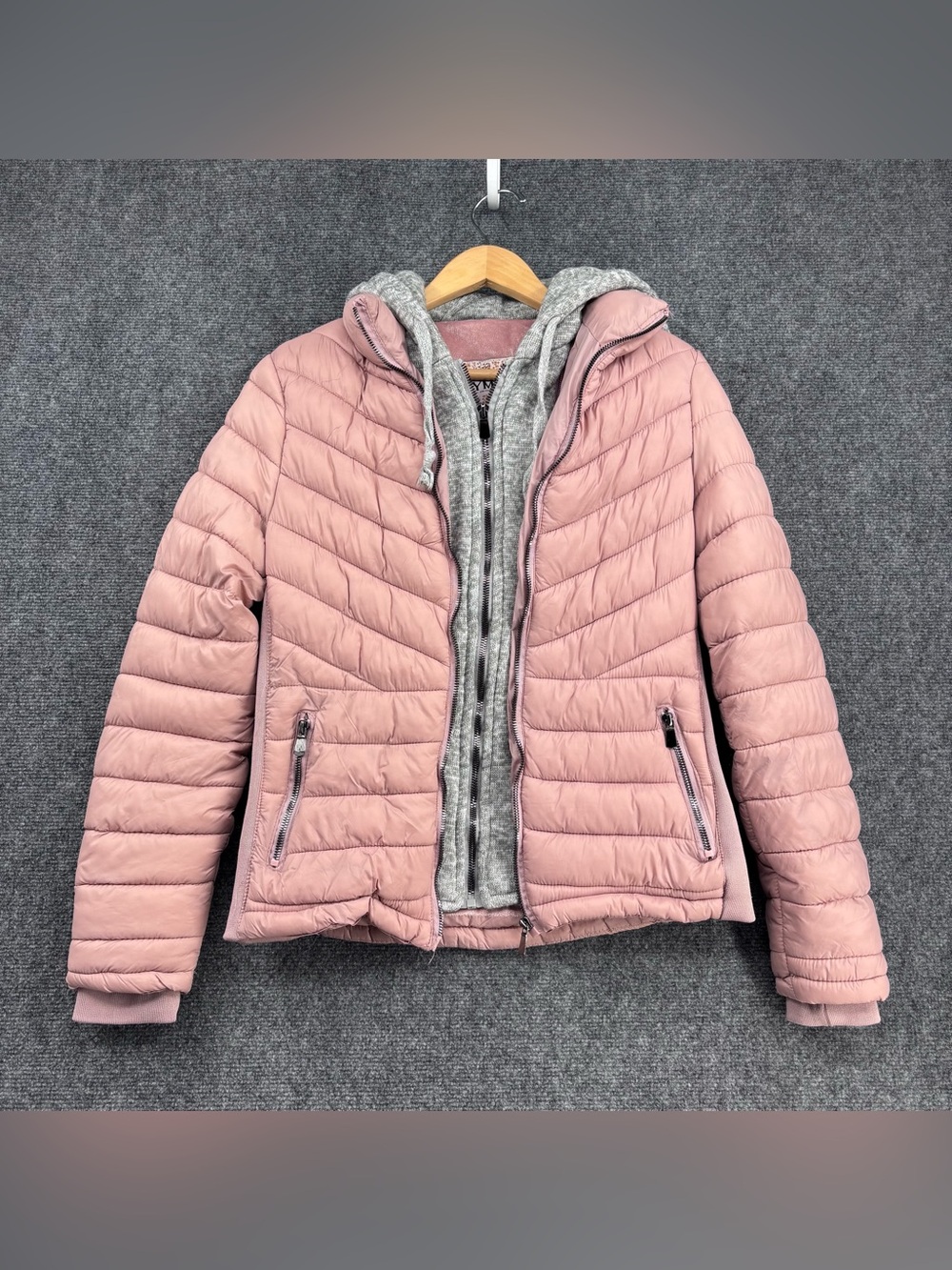 YMI Y2K Soft Girl Gorpcore Dusty Pink Quilted Puffer Jacket Women’s M
